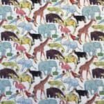 Liberty stof – Queue for the Zoo mint/rosa