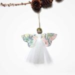 Engel i libertystof og tyll Poppy and Daisy rosa/mint