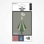 Juletræer med træperler og snor, 6stk. ass.