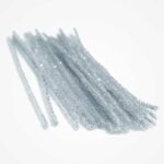 Chenille/piberensere sølv 30cm 20stk