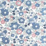 --Liberty stof - Betsy blå/rosa