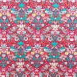 Liberty stof Strawberry Thief Rød