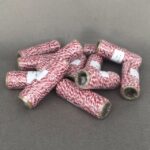 Bånd / snor i rød og hvid, 1 rulle a 10 meter