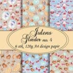 Julens Glæder no. 4 6 stk 120g A4 design papir