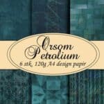 Orsom Petrolium 6 stk 120g A4 design papir