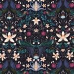 < Liberty Stof - Forbiddenfruit blue/rose