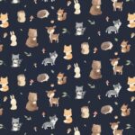 Poplin Forest Animals Navy