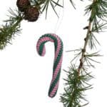 Hæklet Slikstok grøn/rosa