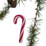 Hæklet Slikstok rød/sart rosa