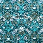 --Liberty stof - Strawberry Thief turkis med guldbær