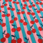 Poplin kirsebær/stripes